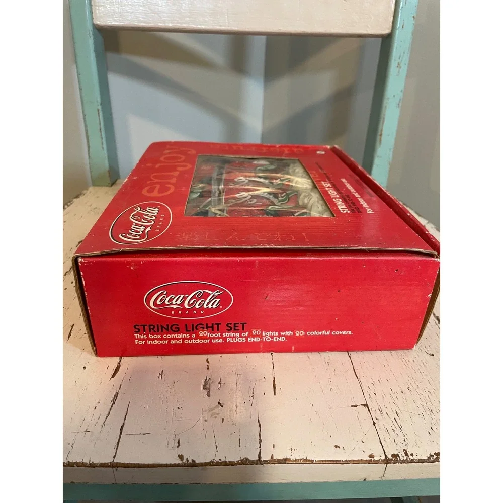 Vintage Coca Cola Classic Cans String Light Set 20 Lights, Covers‎ 20ft NIB Coke